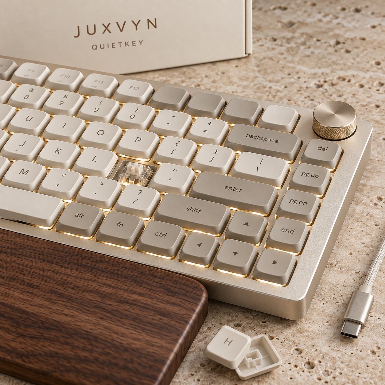 JUXVYN QuietKey Low-Profile Mechanical Keyboard