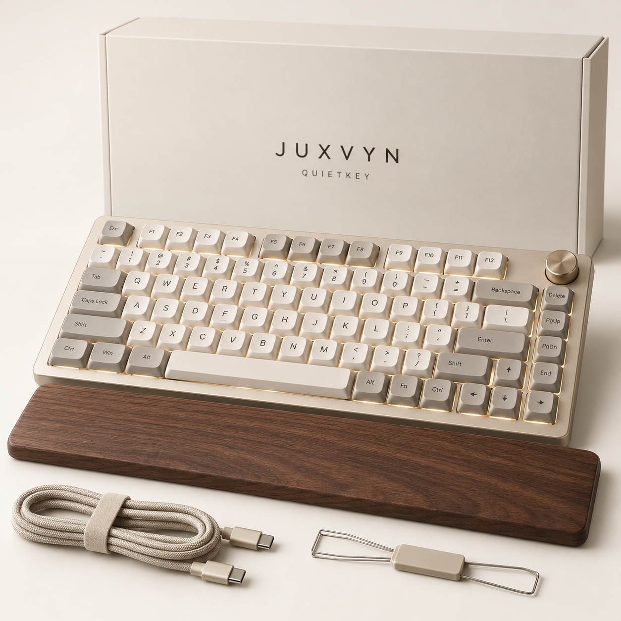 JUXVYN QuietKey Low-Profile Mechanical Keyboard